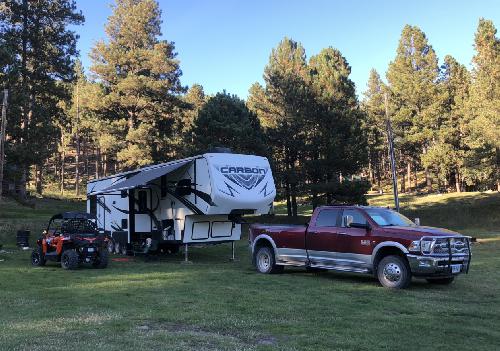 2015 Keystone Carbon 41’ toy hauler camper